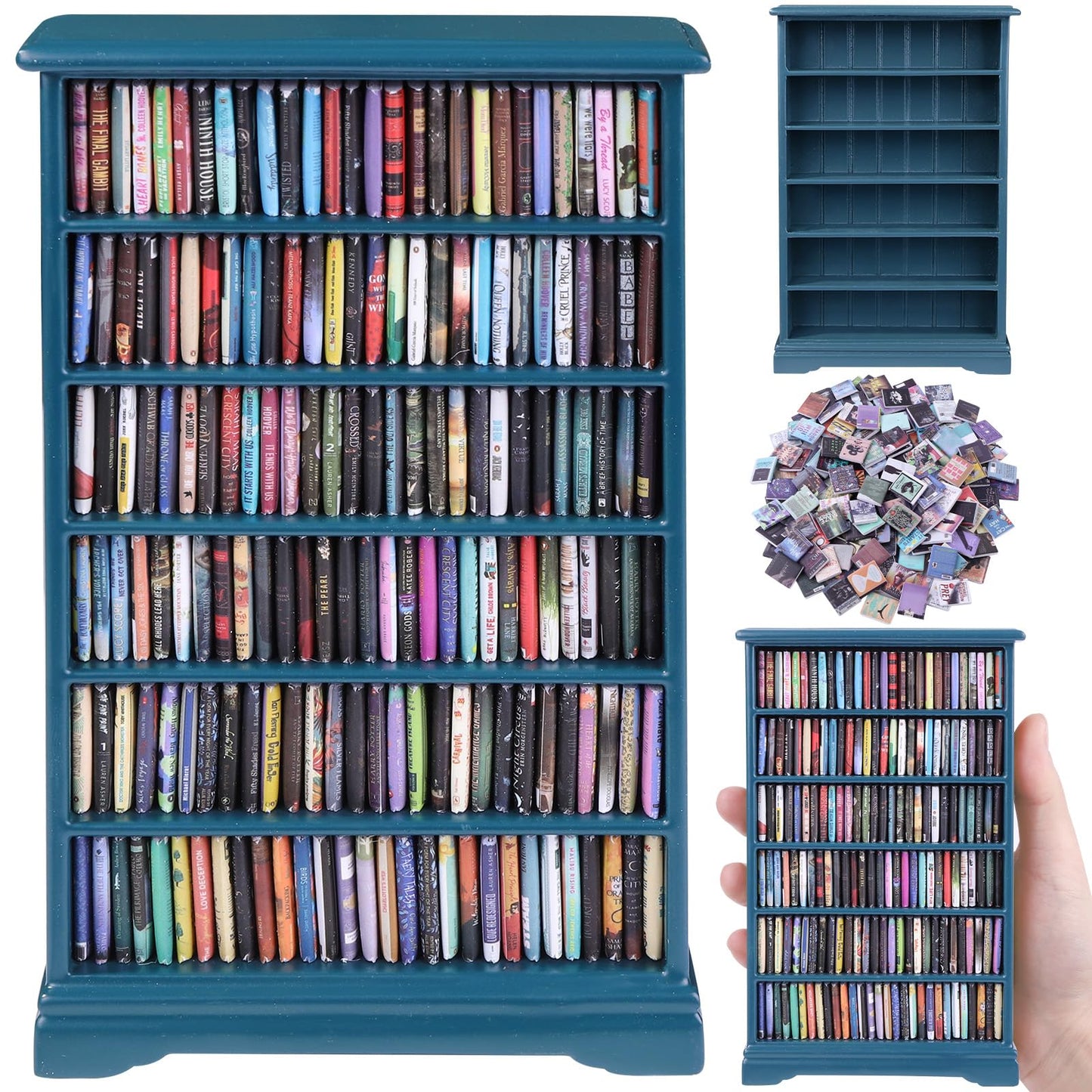 DIYDEC 300pcs Mini Books Miniatures Dollhouse Books for Anxiety Bookshelf Tiny Plastic Books for Dollhouse Decor Accessories DIY Crafting Library Bookshelf Fillers