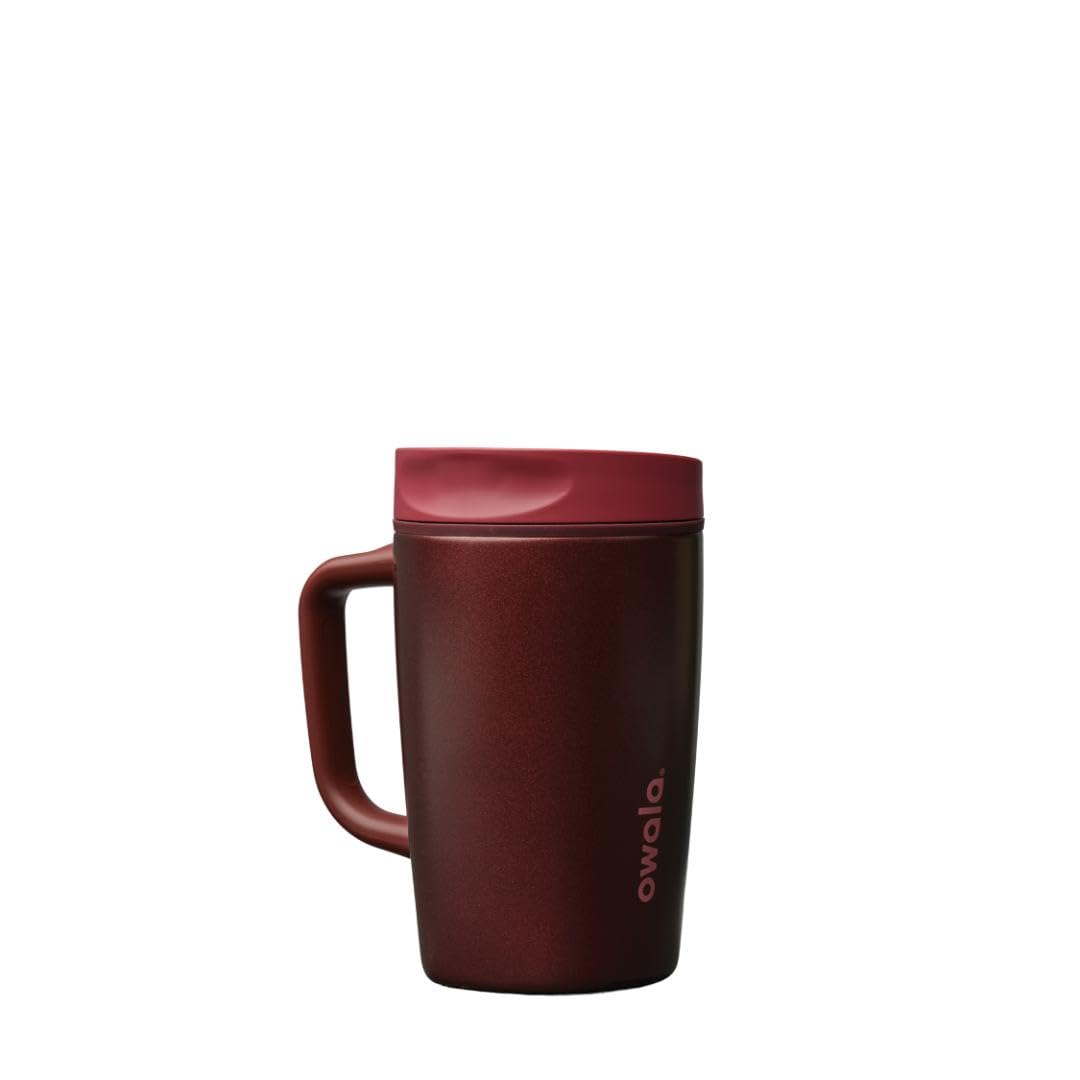 Owala SmoothSip Slider Insulated Stainless Steel Coffee Tumbler, Reusable Iced Coffee Cup, Hot Coffee Travel Mug, BPA Free 12 oz, Vanilla Bean