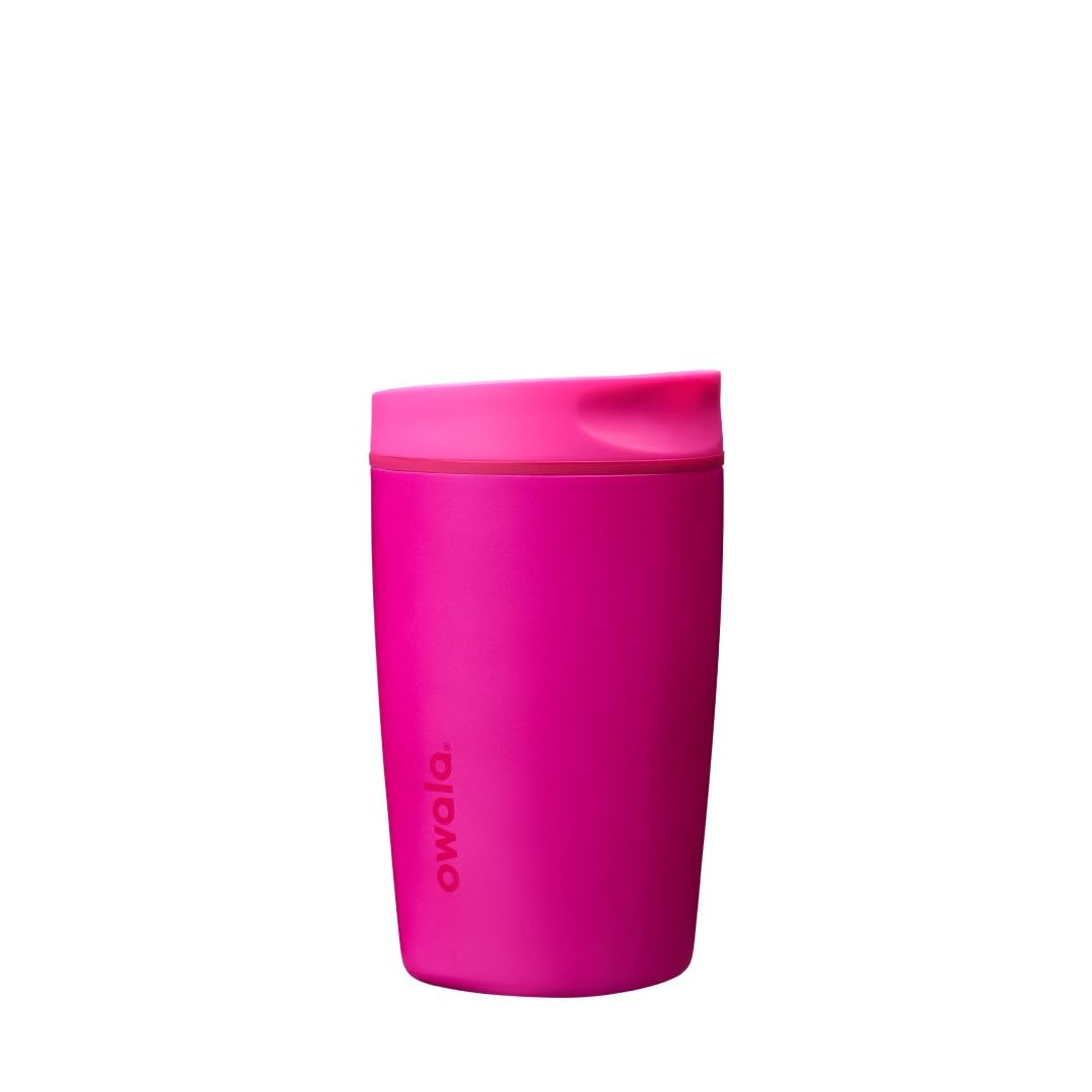 Owala SmoothSip Slider Insulated Stainless Steel Coffee Tumbler, Reusable Iced Coffee Cup, Hot Coffee Travel Mug, BPA Free 12 oz, Vanilla Bean