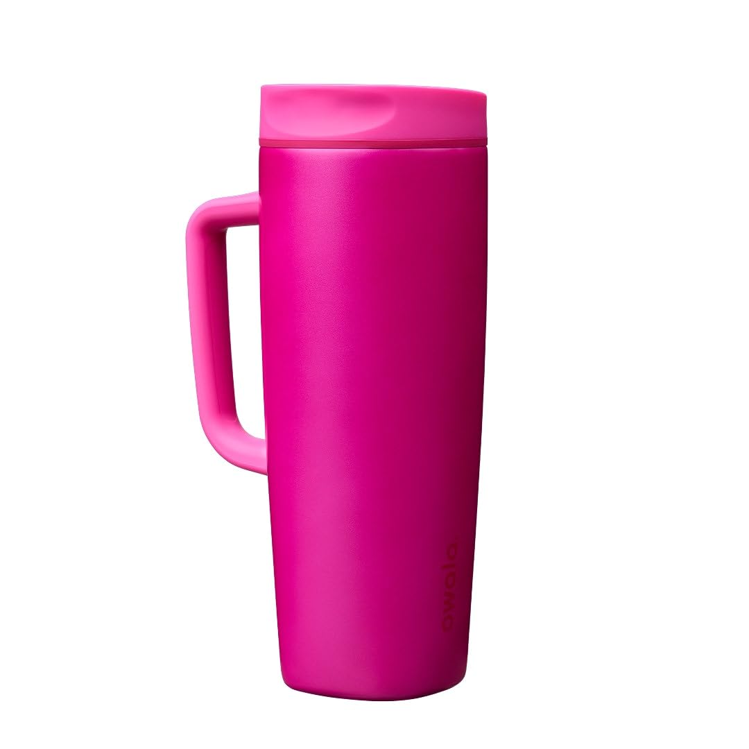 Owala SmoothSip Slider Insulated Stainless Steel Coffee Tumbler, Reusable Iced Coffee Cup, Hot Coffee Travel Mug, BPA Free 12 oz, Vanilla Bean