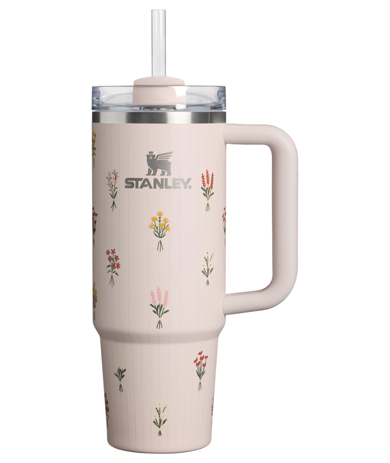 STANLEY Quencher H2.0 Tumbler with Handle and Straw 40 oz | Flowstate 3-Position Lid | Cup Holder Compatible for Travel | Insulated Stainless Steel Cup | BPA-Free | Peony
