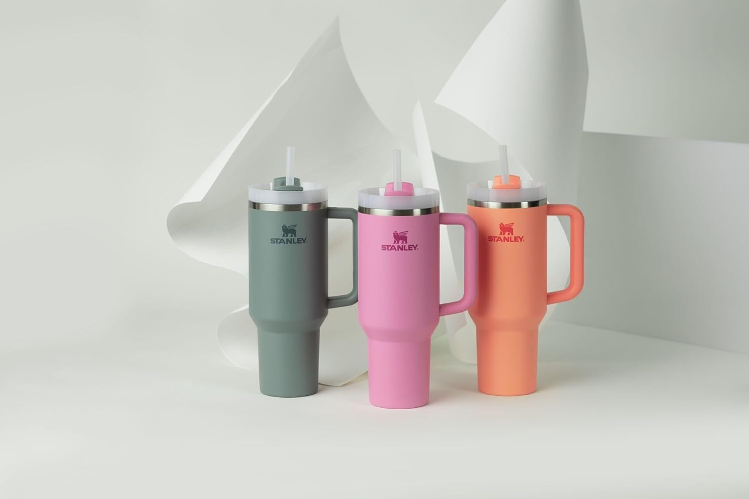 STANLEY Quencher H2.0 Tumbler with Handle and Straw 40 oz | Flowstate 3-Position Lid | Cup Holder Compatible for Travel | Insulated Stainless Steel Cup | BPA-Free | Peony