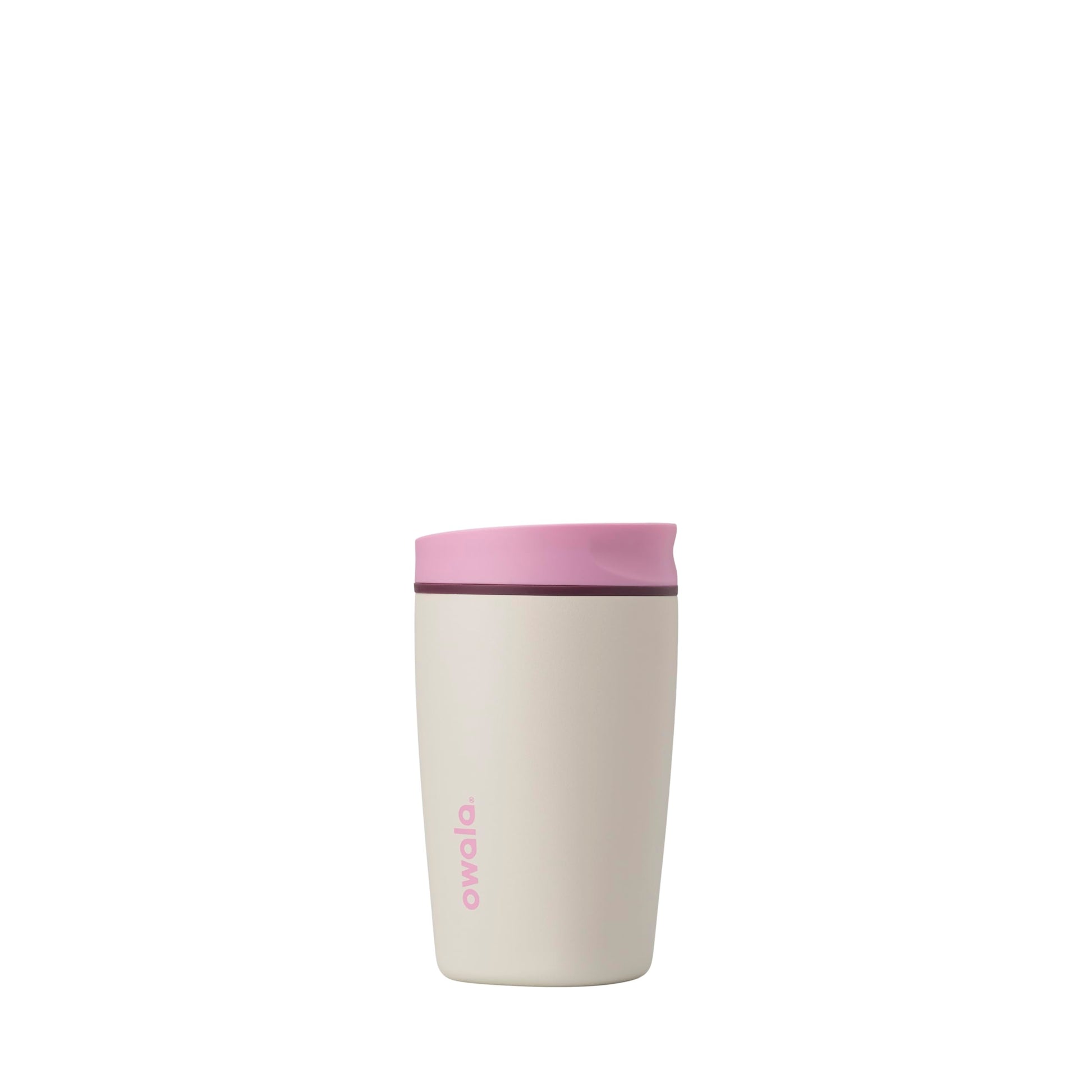 Owala SmoothSip Slider Insulated Stainless Steel Coffee Tumbler, Reusable Iced Coffee Cup, Hot Coffee Travel Mug, BPA Free 12 oz, Vanilla Bean