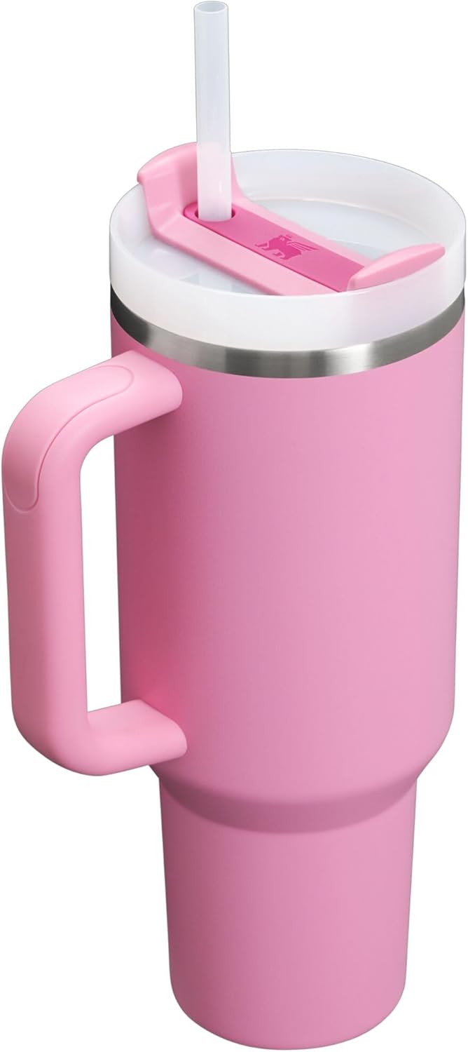 STANLEY Quencher H2.0 Tumbler with Handle and Straw 40 oz | Flowstate 3-Position Lid | Cup Holder Compatible for Travel | Insulated Stainless Steel Cup | BPA-Free | Peony