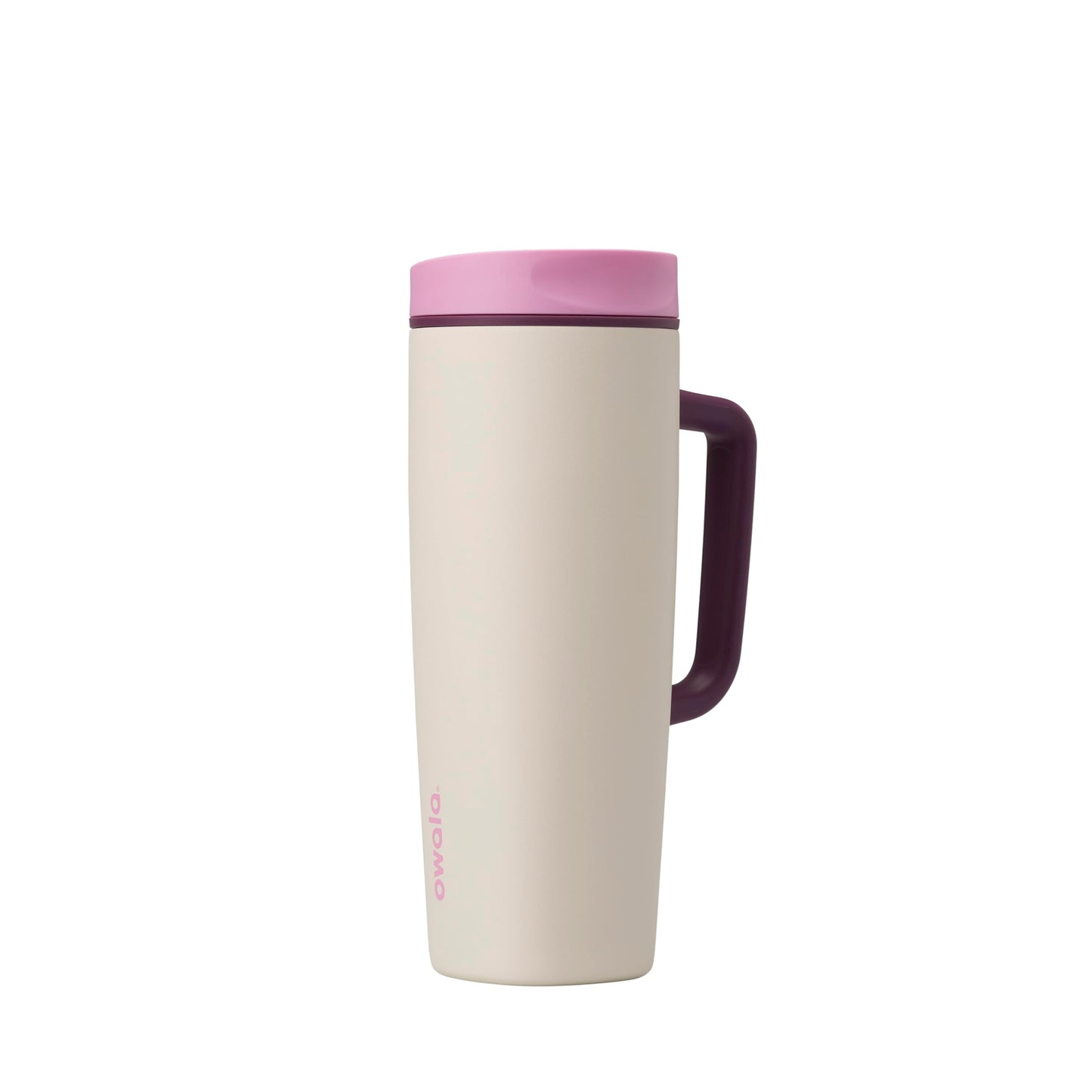 Owala SmoothSip Slider Insulated Stainless Steel Coffee Tumbler, Reusable Iced Coffee Cup, Hot Coffee Travel Mug, BPA Free 12 oz, Vanilla Bean