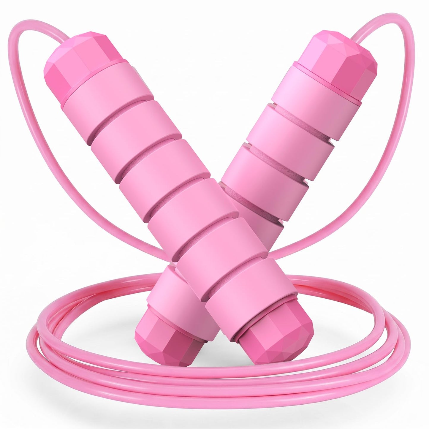 Jump Rope, Tangle-Free Rapid Speed Jumping Rope Cable with Ball Bearings for Women, Men & Kids, Adjustable Steel Jump Rope with Foam Handles for Home Gym Exercise Fitness Workout Equipment & Slim Body