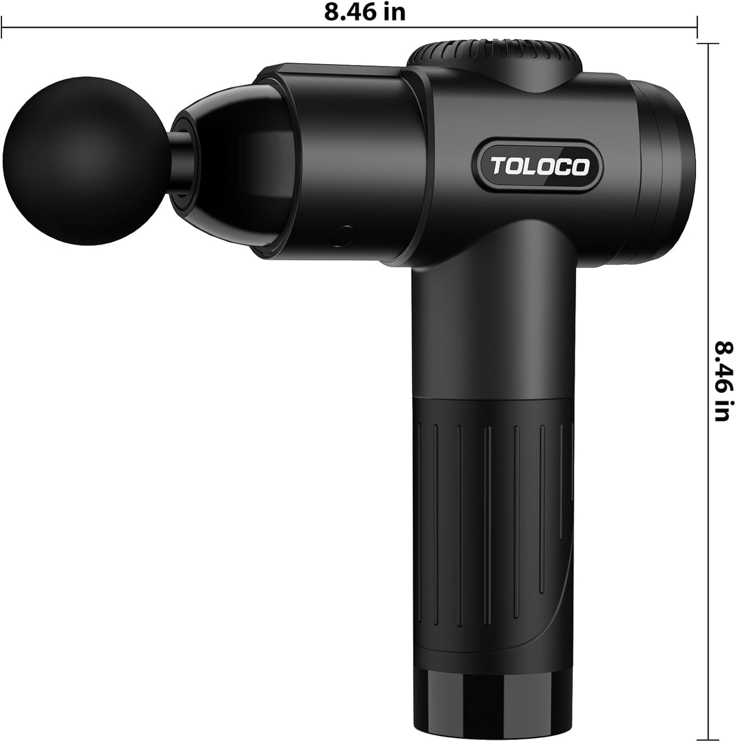 TOLOCO Massage Gun, Deep Tissue Back Massage for Athletes for Pain Relief, Percussion Massager with 10 Massages Heads & Silent Brushless Motor, Fathers Day Dad Gifts, Black
