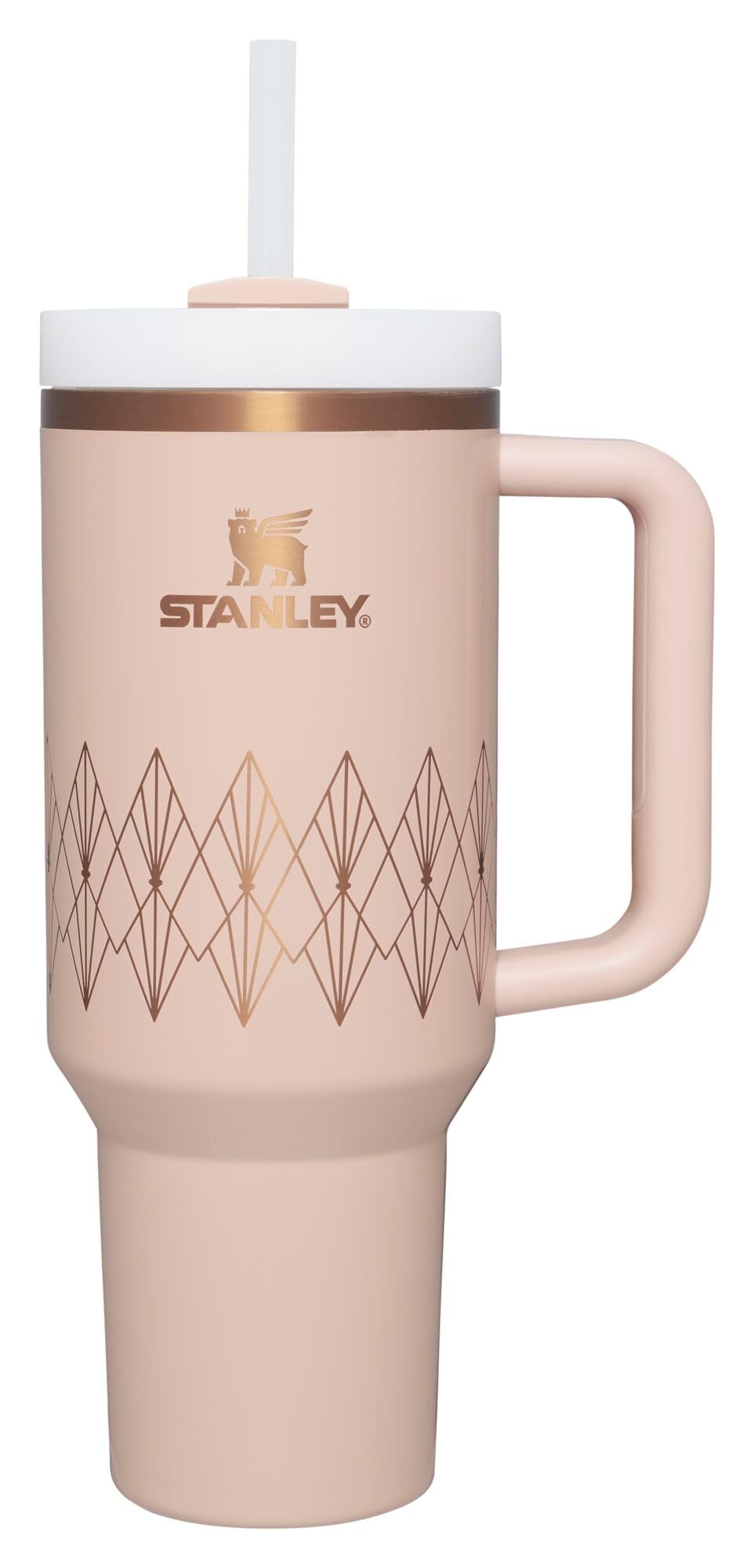 STANLEY Quencher H2.0 Tumbler with Handle and Straw 40 oz | Flowstate 3-Position Lid | Cup Holder Compatible for Travel | Insulated Stainless Steel Cup | BPA-Free | Peony