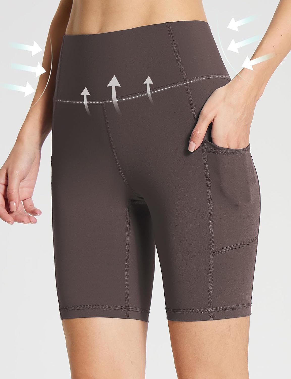 baleaf Women's 8"/ 5"/ 3" Biker Shorts High Waist Yoga Workout Gym Running Volleyball Spandex Shorts with Pockets