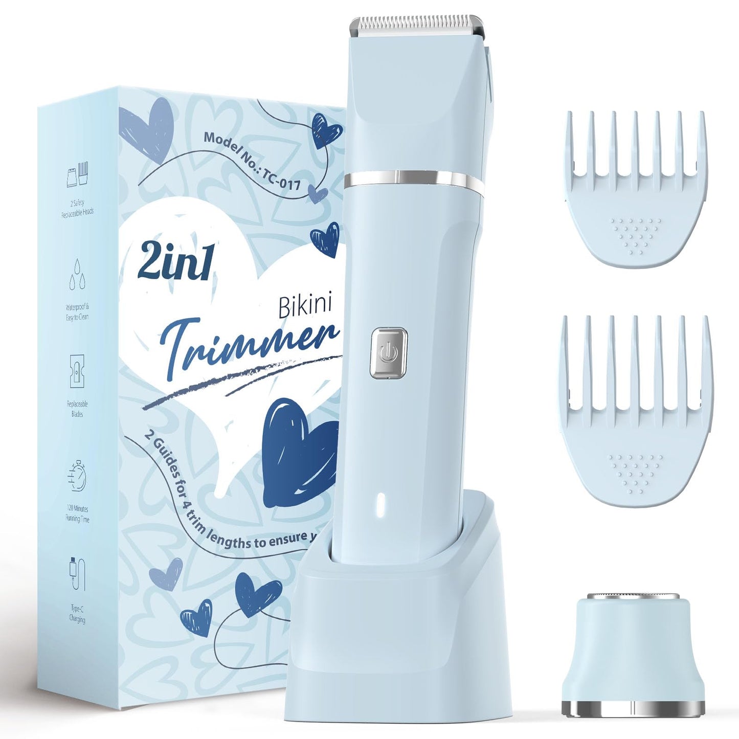 Bikini Trimmer for Women - Waterproof Wet & Dry Electric Foil Shaver for Private Area, Rechargeable Dock, Painless Smooth Shaving & Trimming of The Body, Face, Underarm, Legs, Tiktok Trend Items