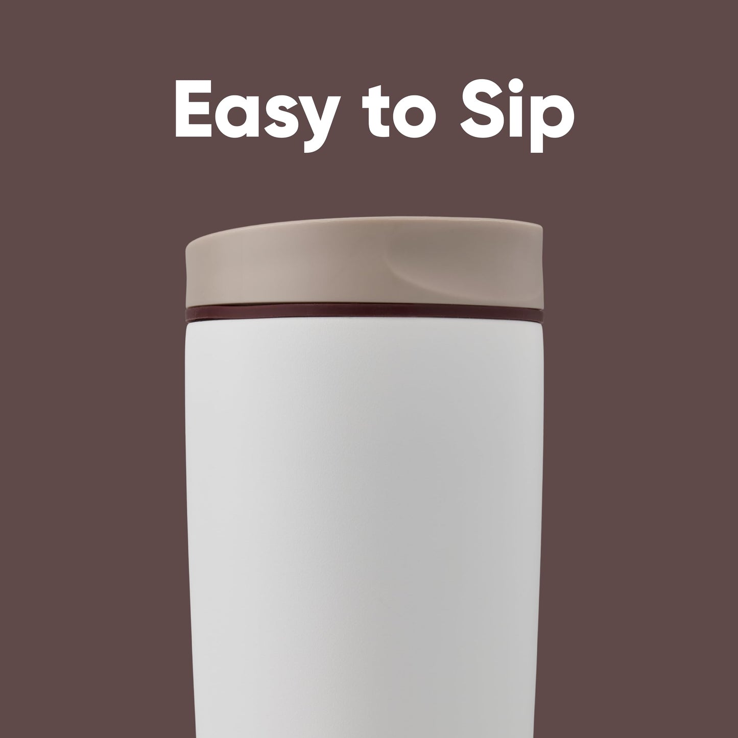 Owala SmoothSip Slider Insulated Stainless Steel Coffee Tumbler, Reusable Iced Coffee Cup, Hot Coffee Travel Mug, BPA Free 12 oz, Vanilla Bean
