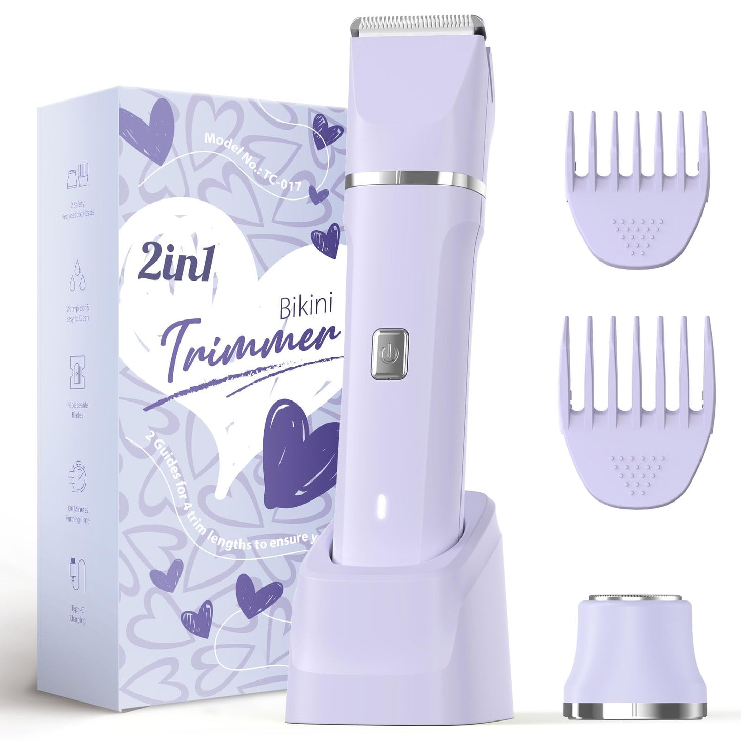 Bikini Trimmer for Women - Waterproof Wet & Dry Electric Foil Shaver for Private Area, Rechargeable Dock, Painless Smooth Shaving & Trimming of The Body, Face, Underarm, Legs, Tiktok Trend Items