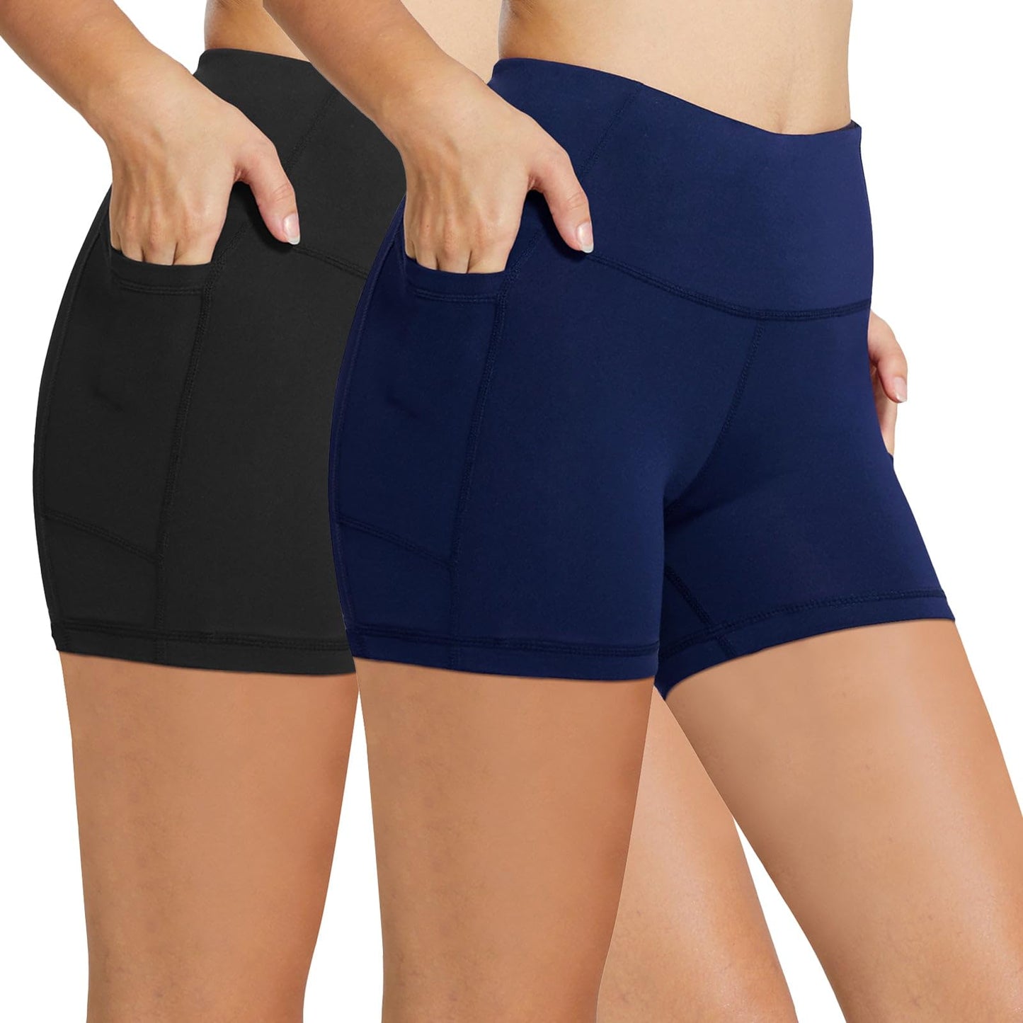 baleaf Women's 8"/ 5"/ 3" Biker Shorts High Waist Yoga Workout Gym Running Volleyball Spandex Shorts with Pockets