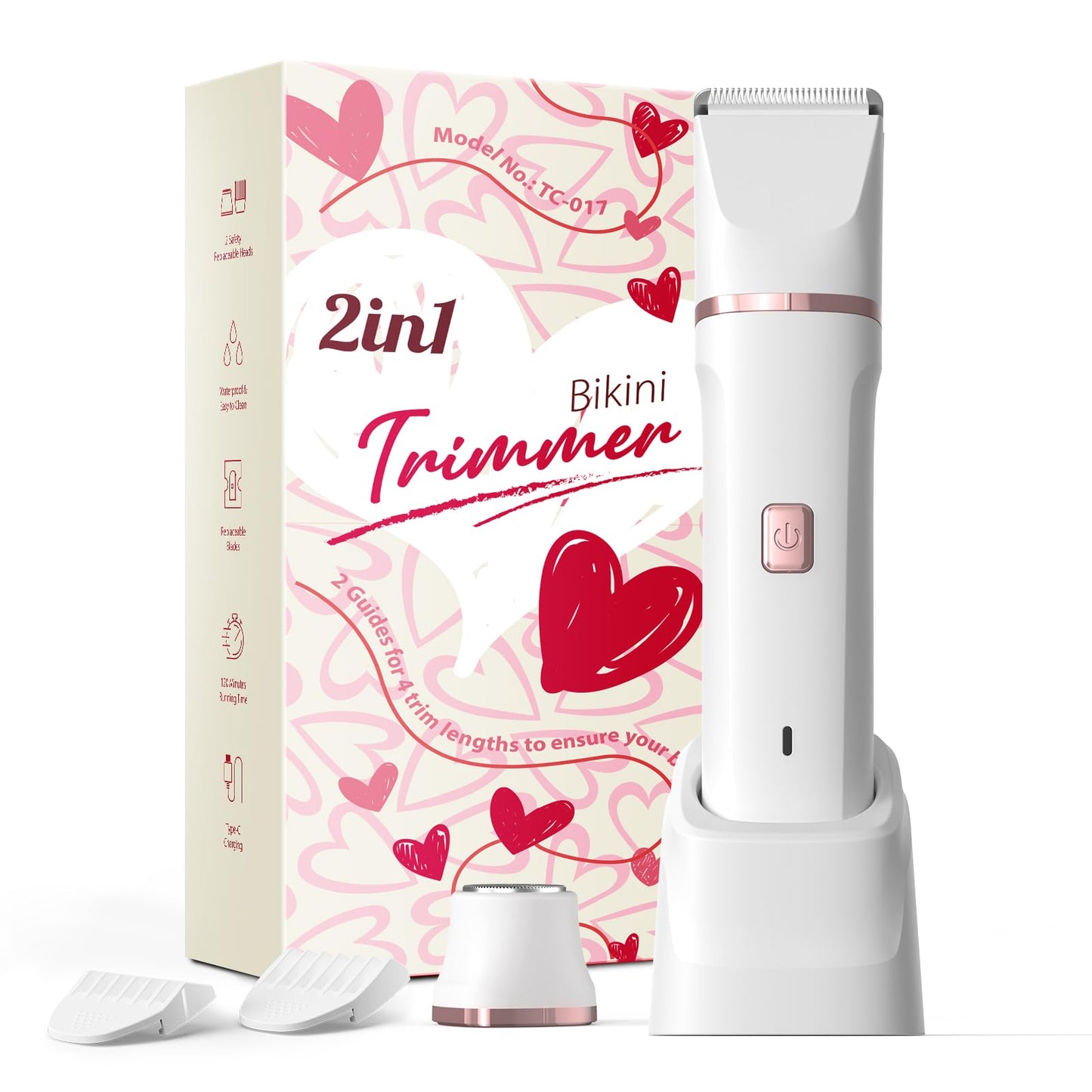 Bikini Trimmer for Women - Waterproof Wet & Dry Electric Foil Shaver for Private Area, Rechargeable Dock, Painless Smooth Shaving & Trimming of The Body, Face, Underarm, Legs, Tiktok Trend Items