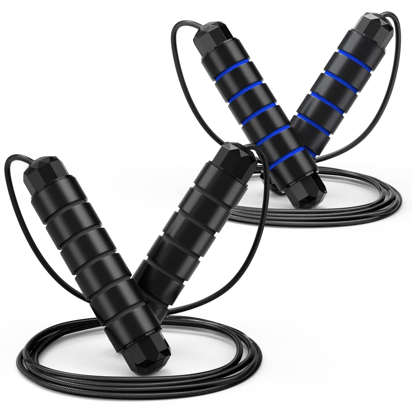 Jump Rope, Tangle-Free Rapid Speed Jumping Rope Cable with Ball Bearings for Women, Men & Kids, Adjustable Steel Jump Rope with Foam Handles for Home Gym Exercise Fitness Workout Equipment & Slim Body