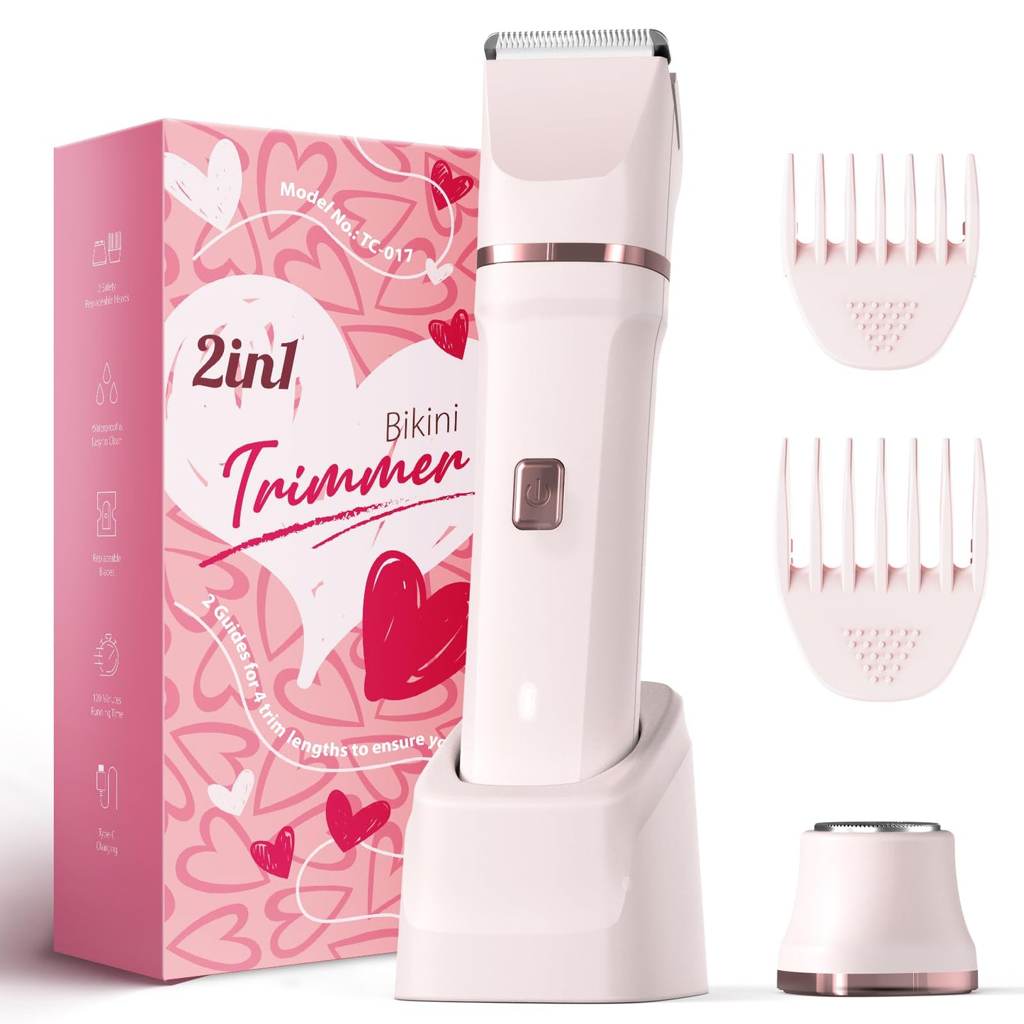 Bikini Trimmer for Women - Waterproof Wet & Dry Electric Foil Shaver for Private Area, Rechargeable Dock, Painless Smooth Shaving & Trimming of The Body, Face, Underarm, Legs, Tiktok Trend Items