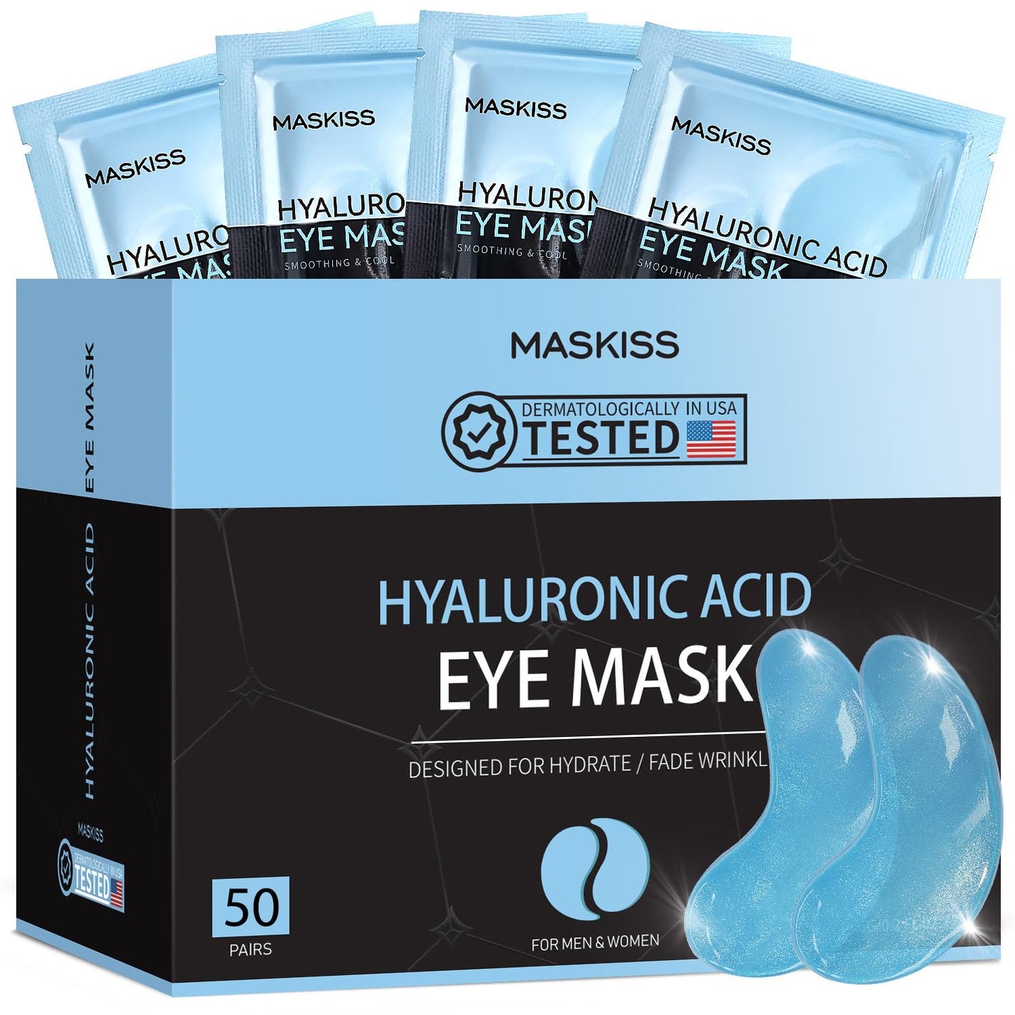 Maskiss 24k Gold Under Eye Patches (50 Pairs), eye mask, Collagen Skin Care Products, Eye Patches for Puffy Eyes, eye masks for dark circles and puffiness
