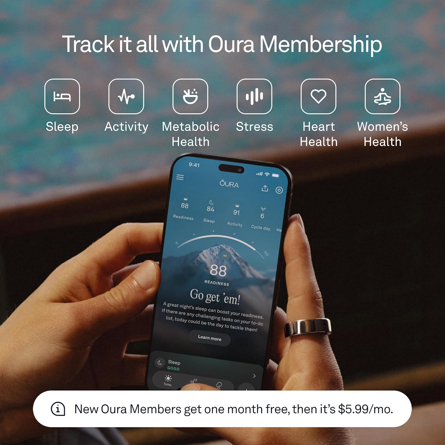Oura Ring 4 - Gold - Size 8 - Sleep, Activity, Women’s Health, AI Advisor, Up to 8 Days of Battery Life, Size Before You Buy, Android & iOS Compatible