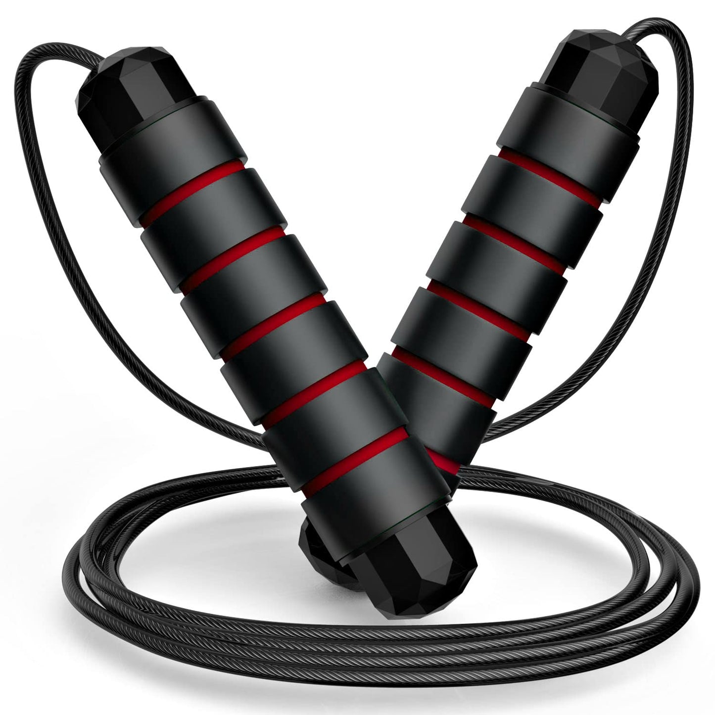 Jump Rope, Tangle-Free Rapid Speed Jumping Rope Cable with Ball Bearings for Women, Men & Kids, Adjustable Steel Jump Rope with Foam Handles for Home Gym Exercise Fitness Workout Equipment & Slim Body