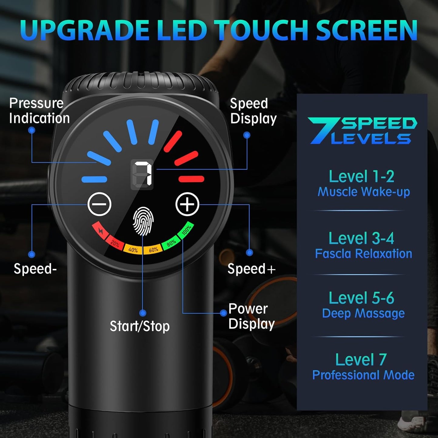 TOLOCO Massage Gun, Deep Tissue Back Massage for Athletes for Pain Relief, Percussion Massager with 10 Massages Heads & Silent Brushless Motor, Fathers Day Dad Gifts, Black