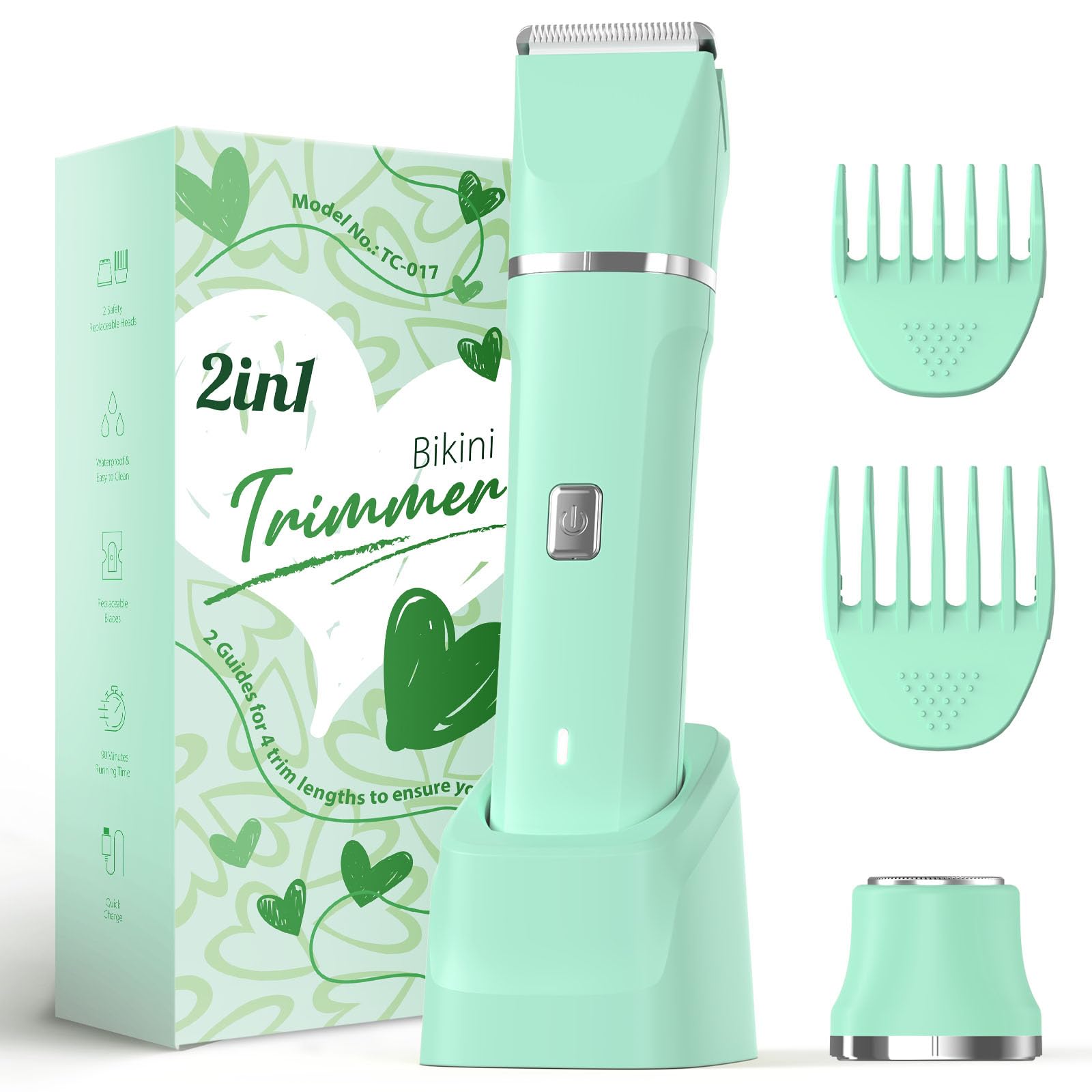 Bikini Trimmer for Women - Waterproof Wet & Dry Electric Foil Shaver for Private Area, Rechargeable Dock, Painless Smooth Shaving & Trimming of The Body, Face, Underarm, Legs, Tiktok Trend Items