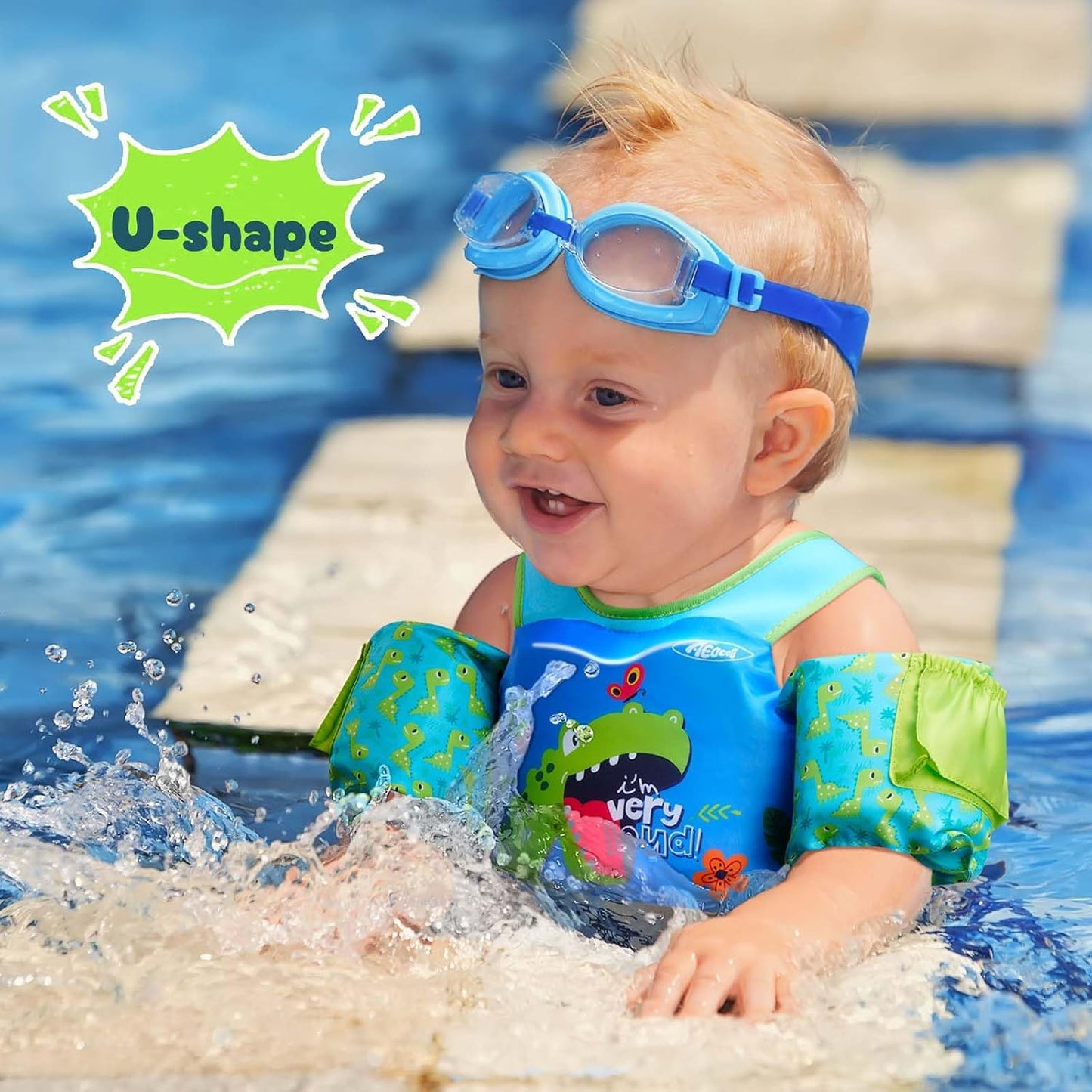 AEOCOO Puddle Float Jumper 20-30-50-60-70 Pounds, Toddler Swim Vest for 1-3-5-6-9 Years Old, Pool Floats with Swimming Arm Floaties Swim Jacket & Water Wings for Kids Swimmies, Boys, Girls, Niños