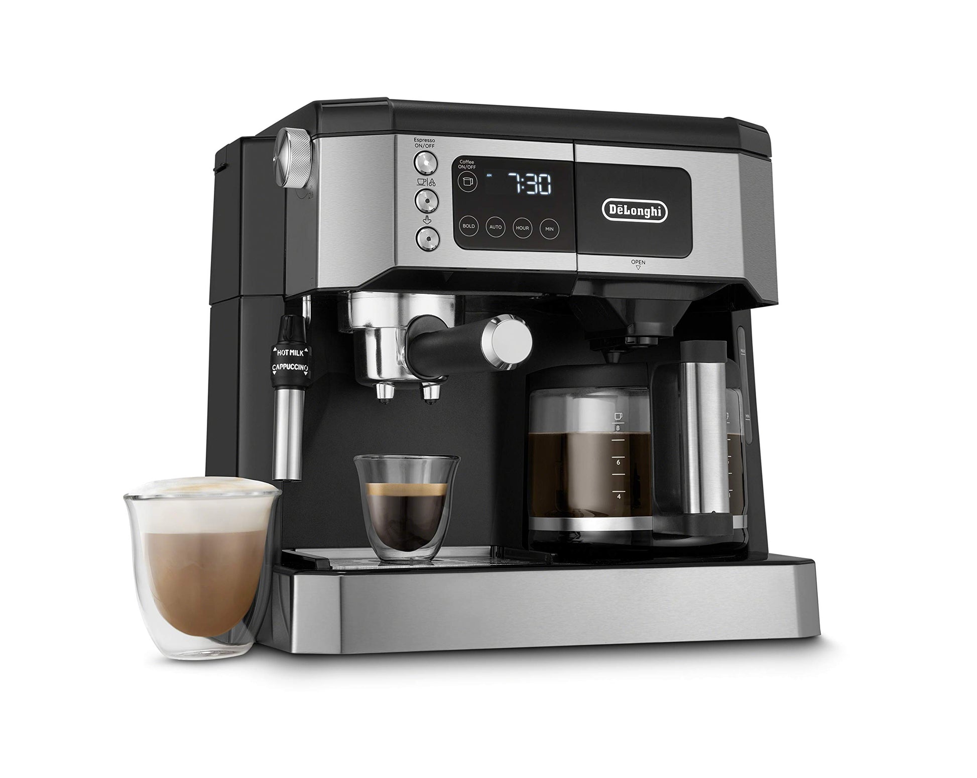 De'Longhi Stilosa Manual Espresso Machine, Compact Coffee Maker, 15 Bar Pump Pressure, Manual Milk Frother Steam Wand for Authentic Single & Double Espresso, Lattes & Cappuccinos, Tamper Included