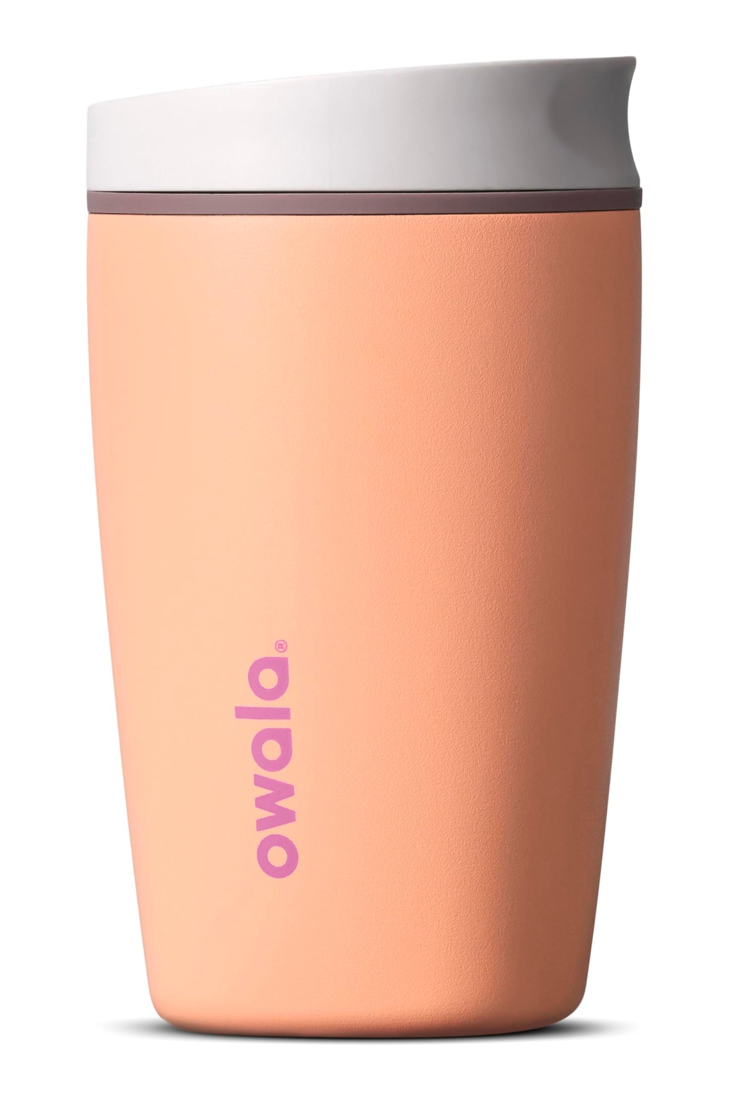 Owala SmoothSip Slider Insulated Stainless Steel Coffee Tumbler, Reusable Iced Coffee Cup, Hot Coffee Travel Mug, BPA Free 12 oz, Vanilla Bean