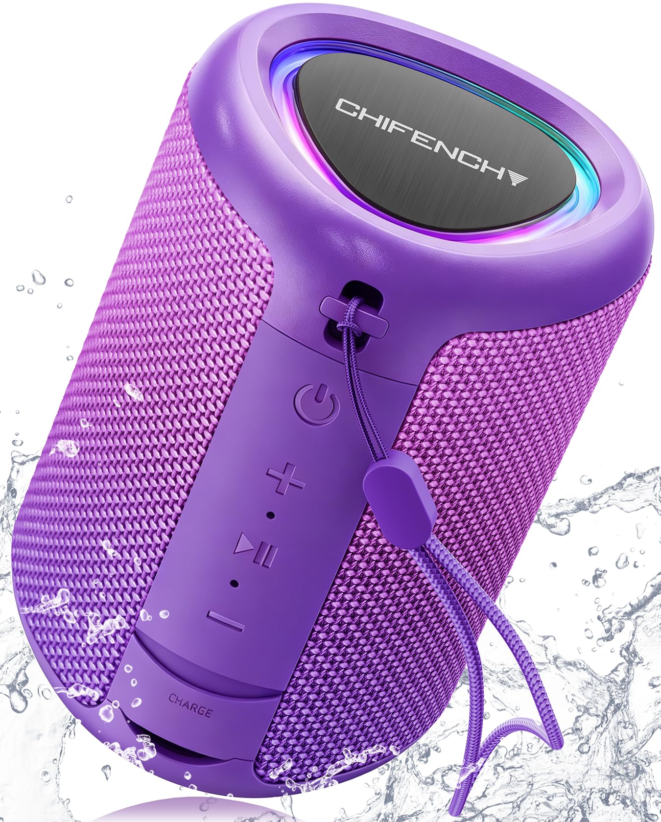 Portable Bluetooth Speaker Beach Essentials: Powerful Crystal Clear Sound/Dynamic Light/IPX5 Waterproof/All Day Playtime/Wireless BT 5.3/TWS Paring, Dad Gifts, Outdoor|Travel|Camping|Pool Accessories