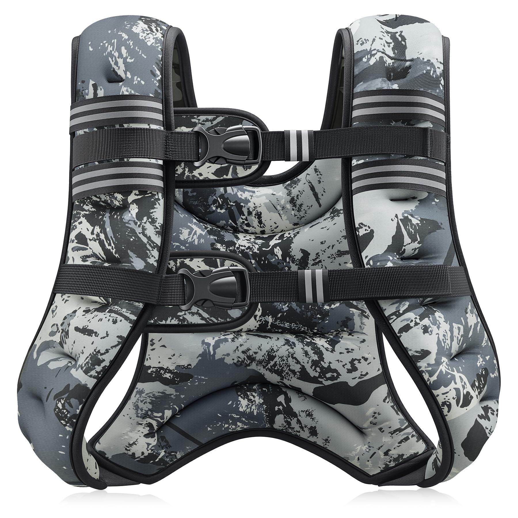 ZELUS Weighted Vest, 6lb/8lb/12lb/16lb/20lb/25lb/30lb Weight Vest with Reflective Stripe for Workout, Strength Training, Running, Fitness, Muscle Building, Weight Loss, Weightlifting