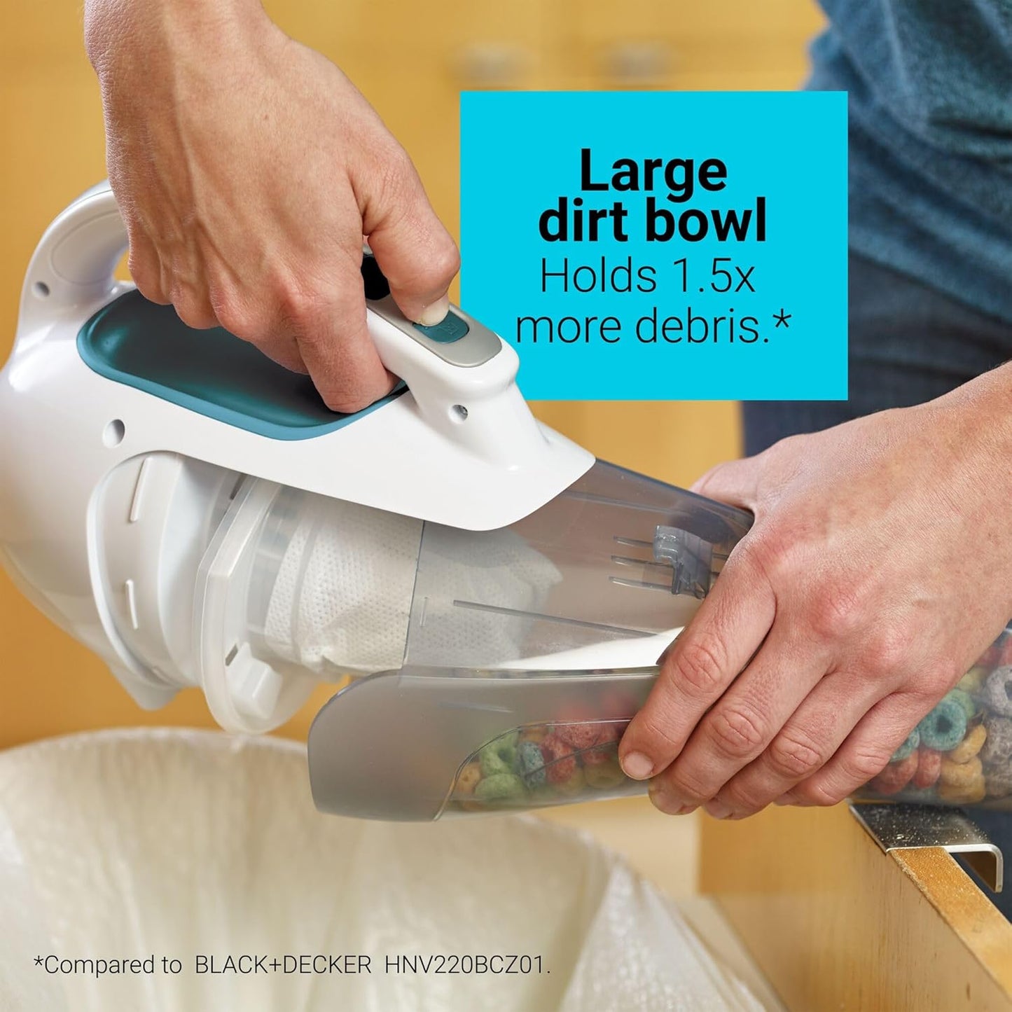 BLACK+DECKER dustbuster Cordless Handheld Vacuum, Portable Vacuum for Car and Home Rechargeable, Powerful Suction, Wide Mouth (HHVI315JO42)