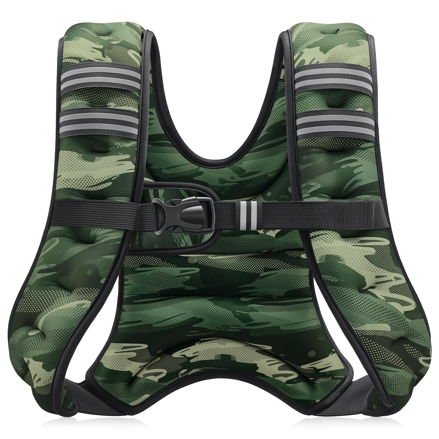 ZELUS Weighted Vest, 6lb/8lb/12lb/16lb/20lb/25lb/30lb Weight Vest with Reflective Stripe for Workout, Strength Training, Running, Fitness, Muscle Building, Weight Loss, Weightlifting