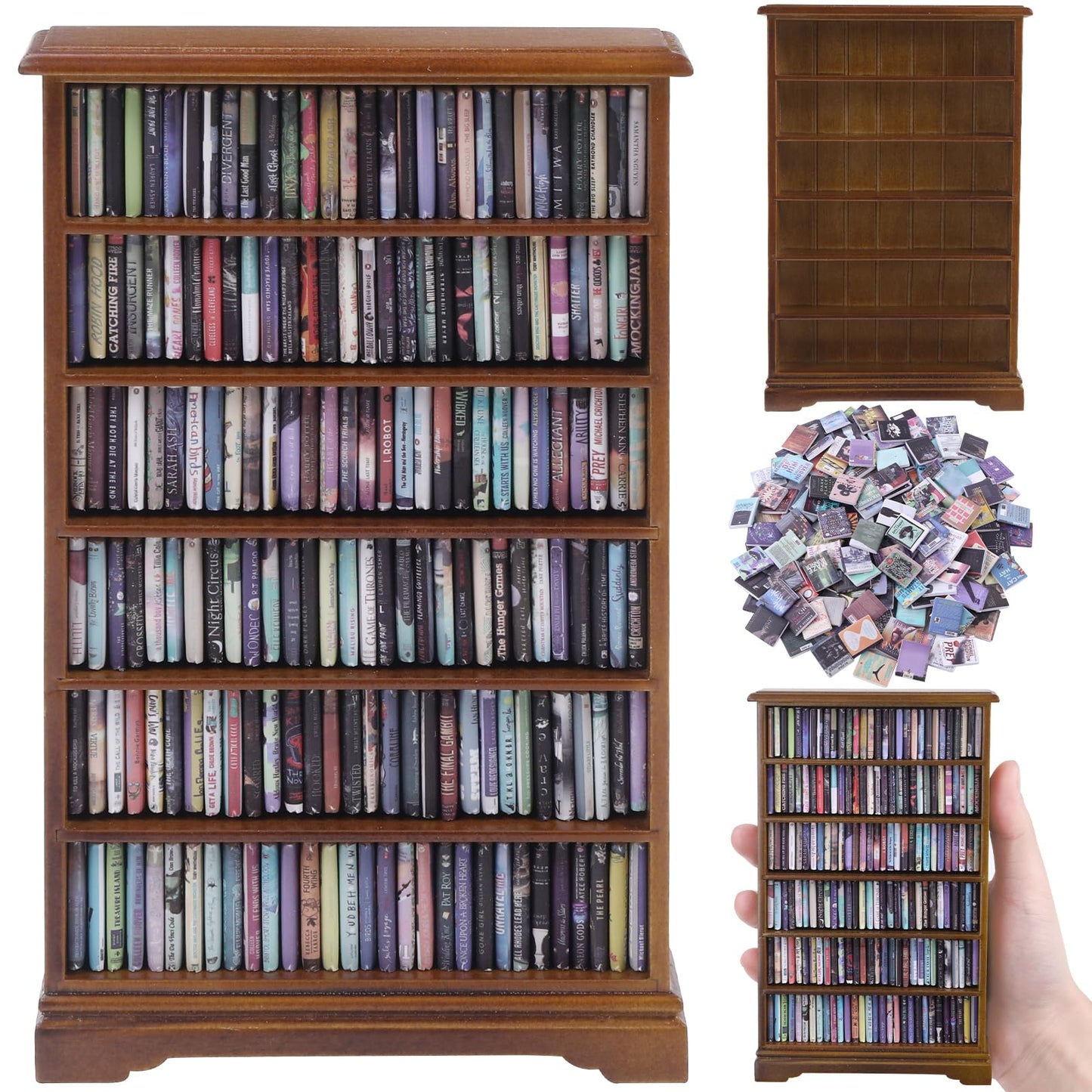 DIYDEC 300pcs Mini Books Miniatures Dollhouse Books for Anxiety Bookshelf Tiny Plastic Books for Dollhouse Decor Accessories DIY Crafting Library Bookshelf Fillers