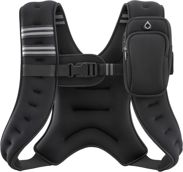 ZELUS Weighted Vest, 6lb/8lb/12lb/16lb/20lb/25lb/30lb Weight Vest with Reflective Stripe for Workout, Strength Training, Running, Fitness, Muscle Building, Weight Loss, Weightlifting