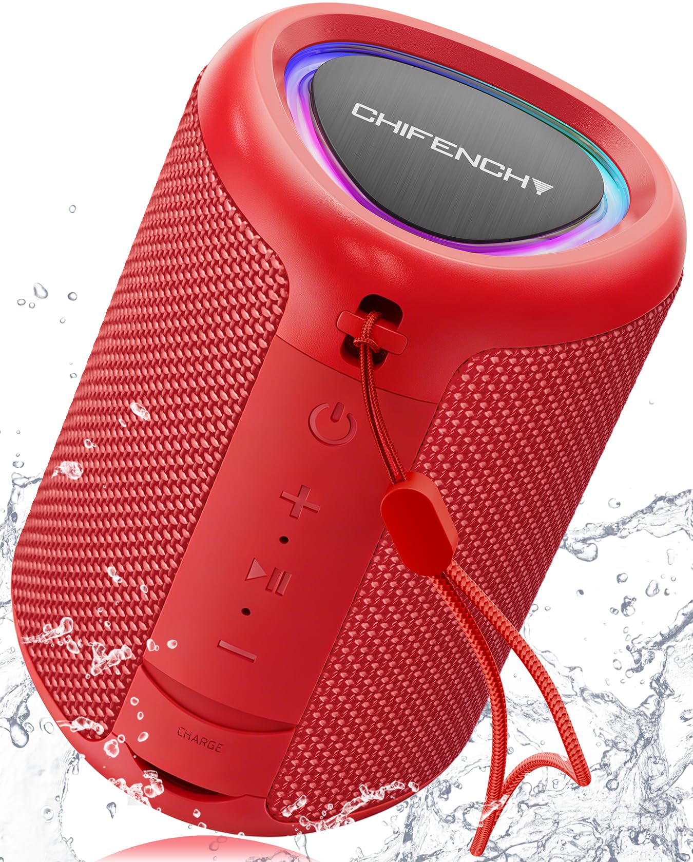 Portable Bluetooth Speaker Beach Essentials: Powerful Crystal Clear Sound/Dynamic Light/IPX5 Waterproof/All Day Playtime/Wireless BT 5.3/TWS Paring, Dad Gifts, Outdoor|Travel|Camping|Pool Accessories