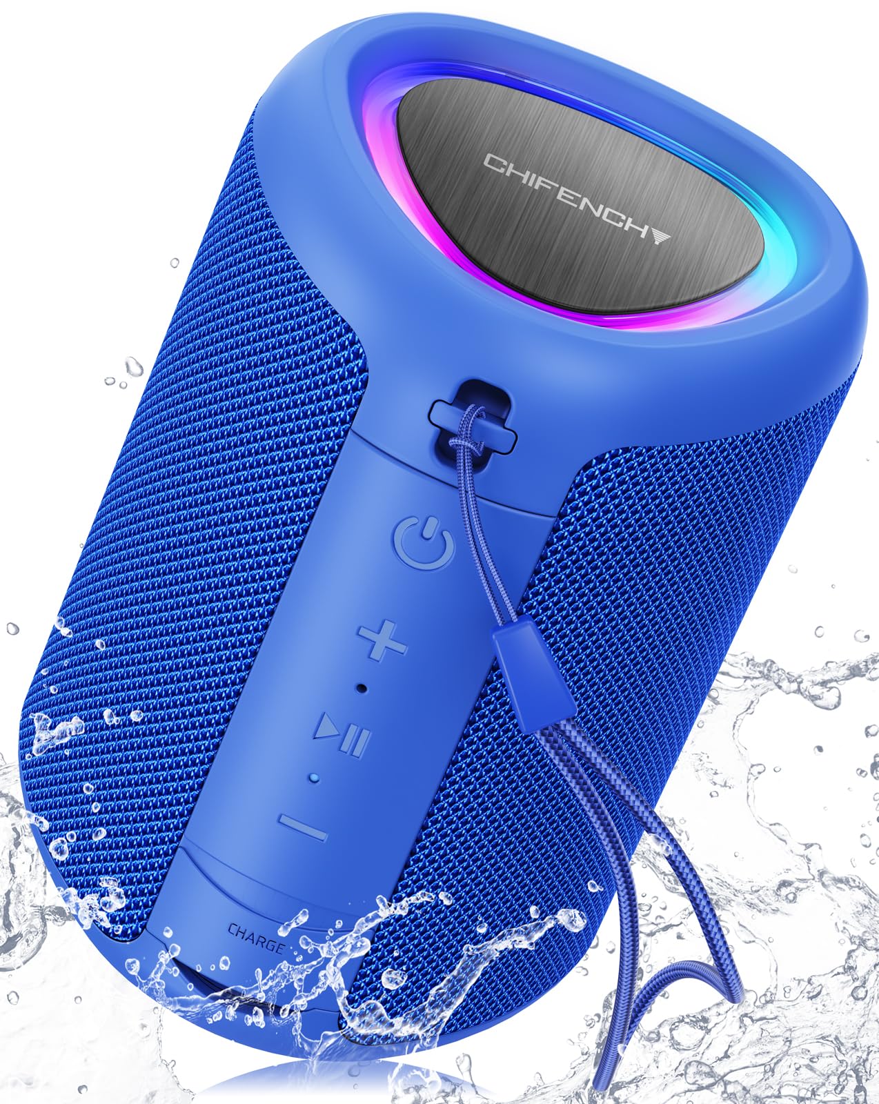 Portable Bluetooth Speaker Beach Essentials: Powerful Crystal Clear Sound/Dynamic Light/IPX5 Waterproof/All Day Playtime/Wireless BT 5.3/TWS Paring, Dad Gifts, Outdoor|Travel|Camping|Pool Accessories